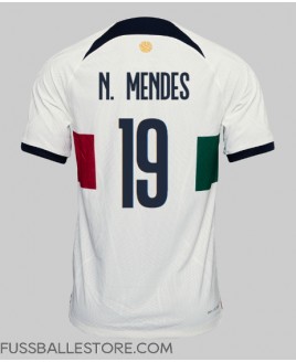 Günstige Portugal Nuno Mendes #19 Auswärtstrikot WM 2022 Kurzarm